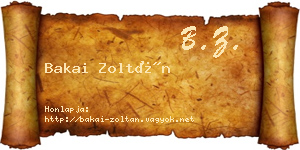 Bakai Zoltán névjegykártya